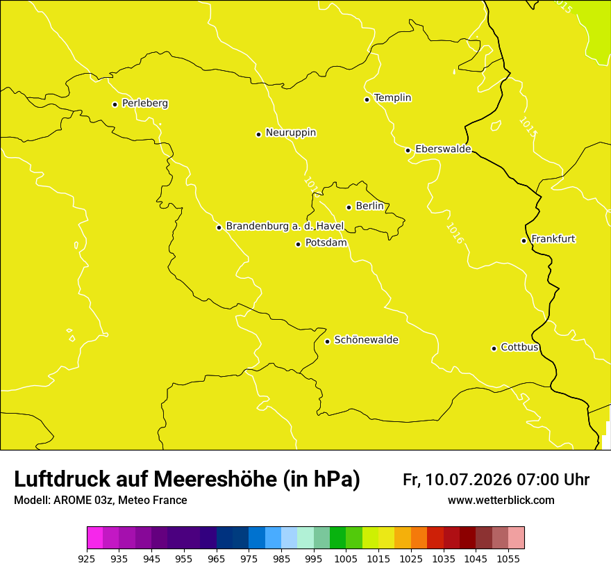 Modellkarte AROME – pmsl – bb