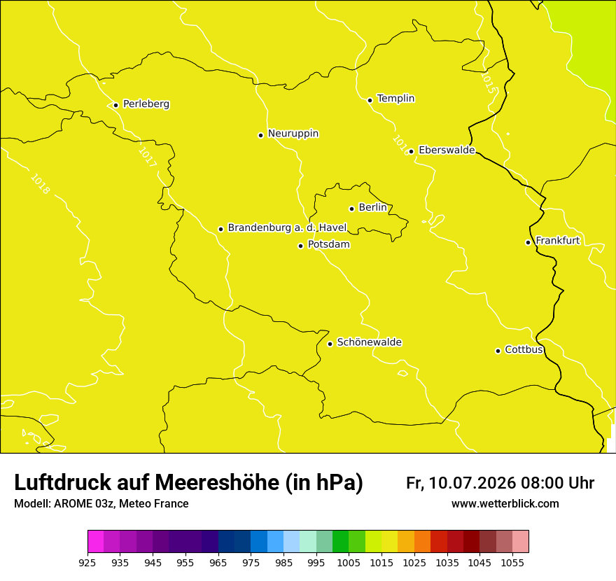 Modellkarte AROME – pmsl – bb
