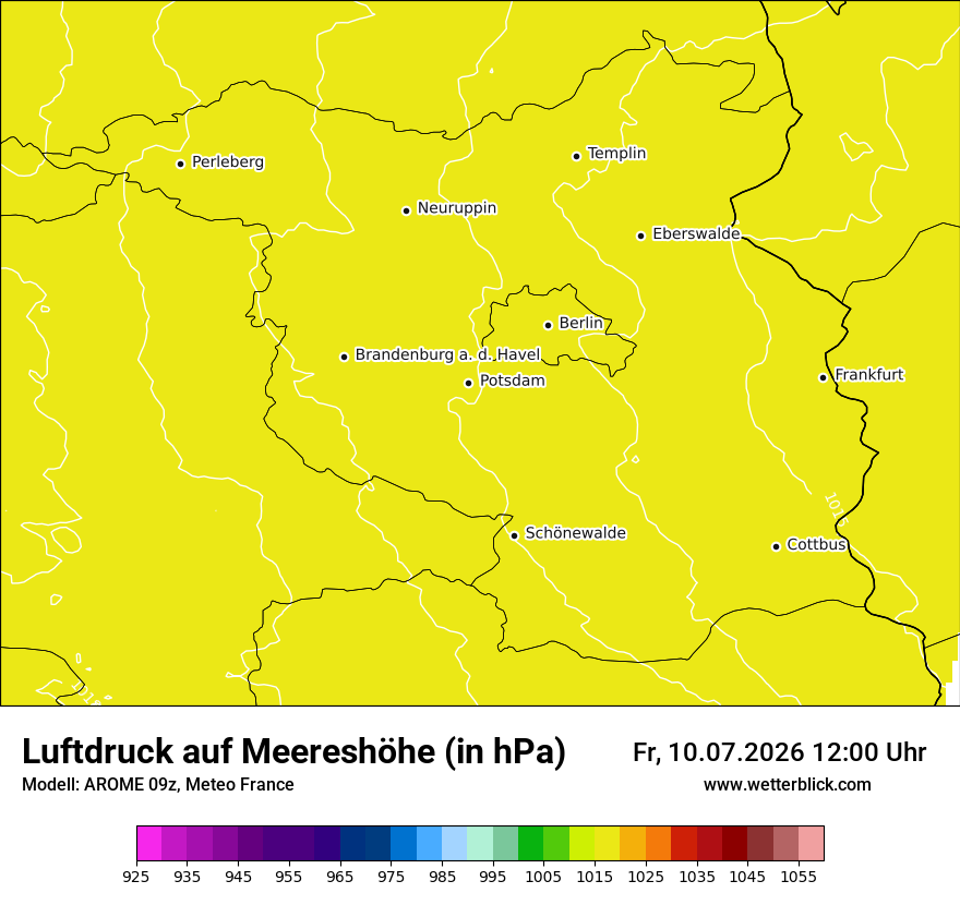 Modellkarte AROME – pmsl – bb
