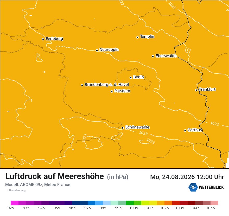 Modellkarte AROME – pmsl – bb