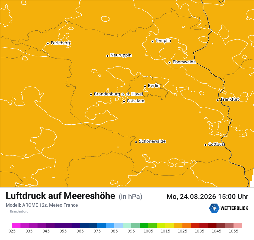 Modellkarte AROME – pmsl – bb