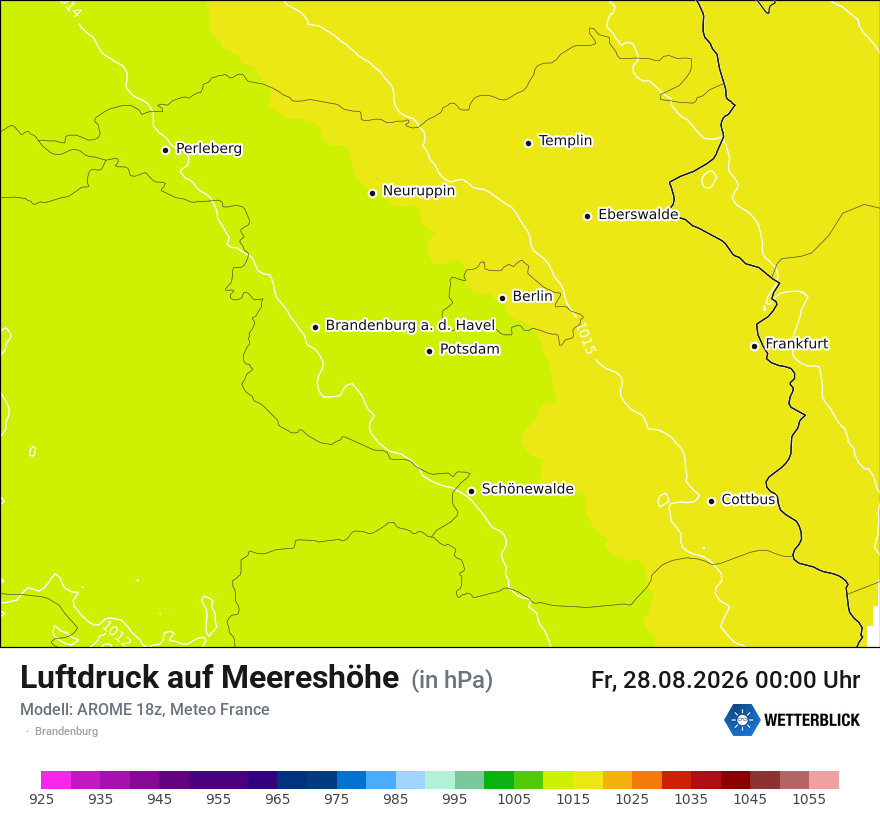 Modellkarte AROME – pmsl – bb