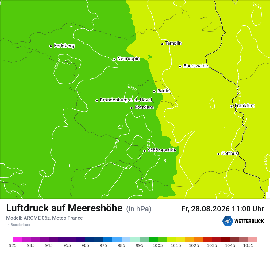 Modellkarte AROME – pmsl – bb