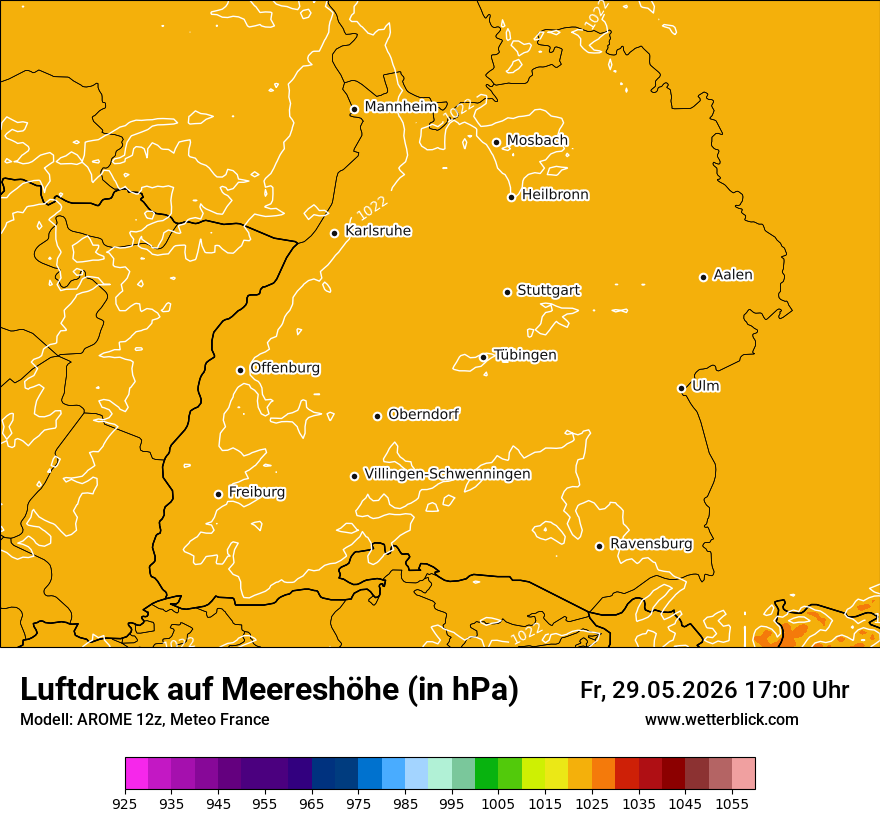 Modellkarte AROME – pmsl – bw
