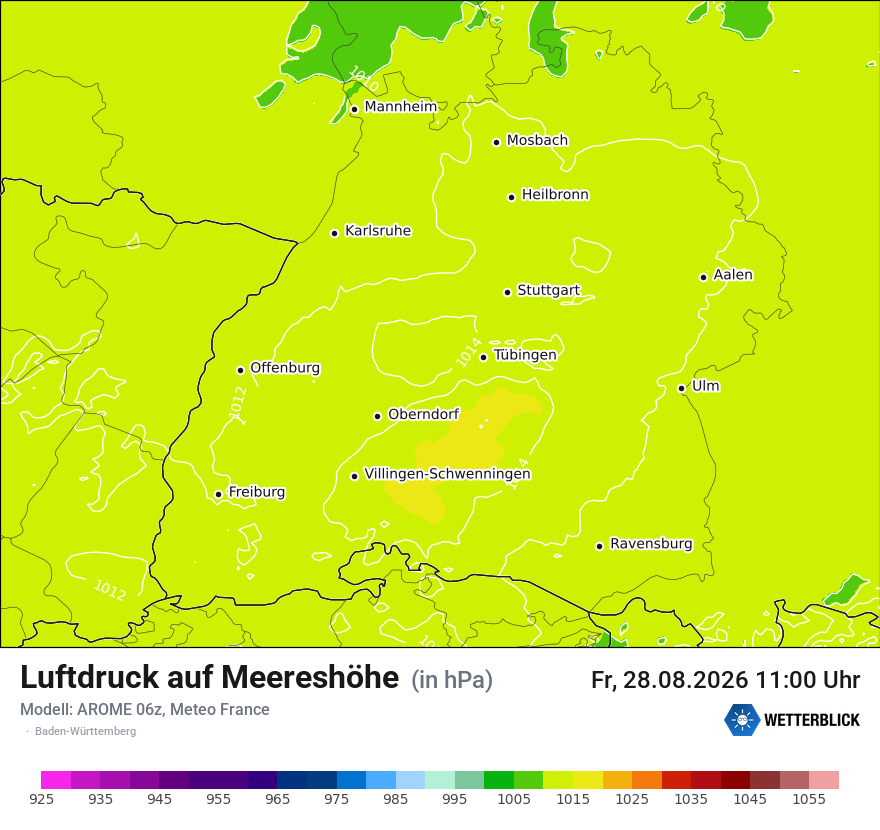 Modellkarte AROME – pmsl – bw