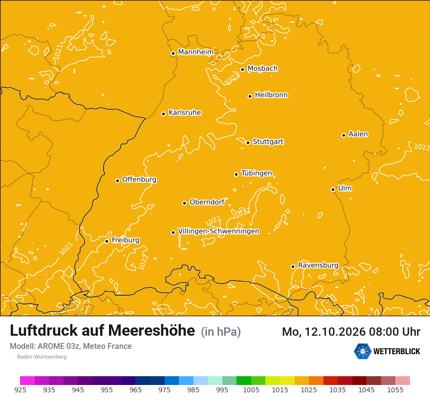 Modellkarte AROME – pmsl – bw