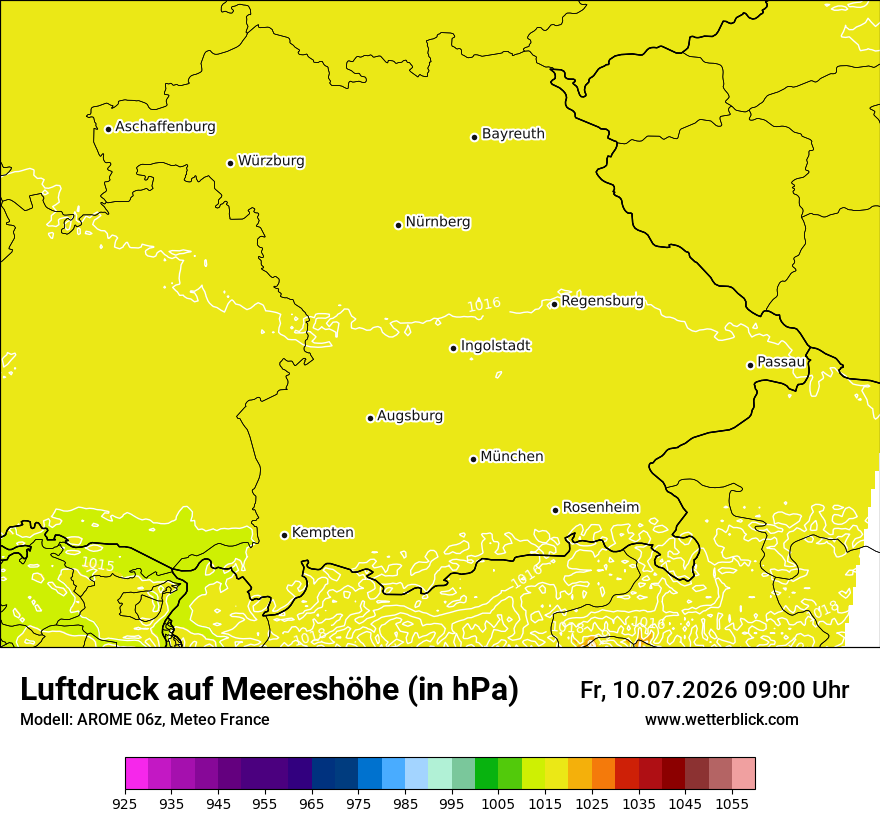Modellkarte AROME – pmsl – by