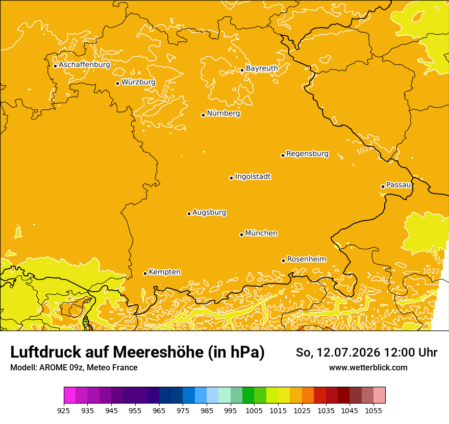 Modellkarte AROME – pmsl – by