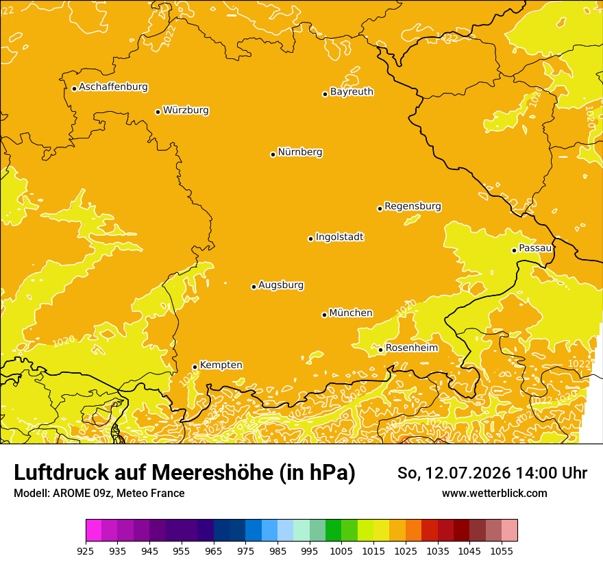 Modellkarte AROME – pmsl – by