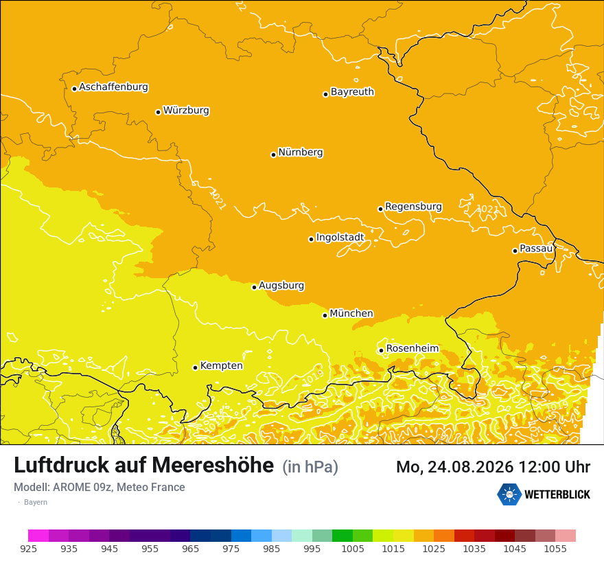 Modellkarte AROME – pmsl – by