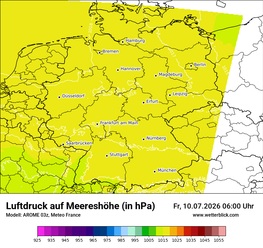 Modellkarte AROME – pmsl – deutschland