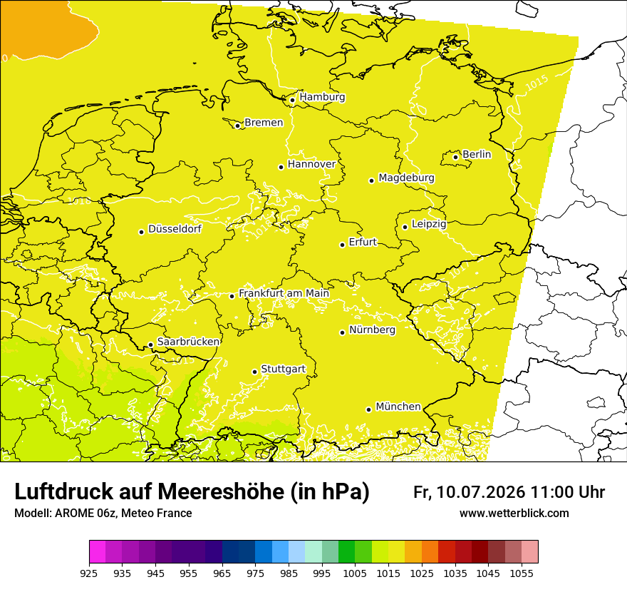 Modellkarte AROME – pmsl – deutschland