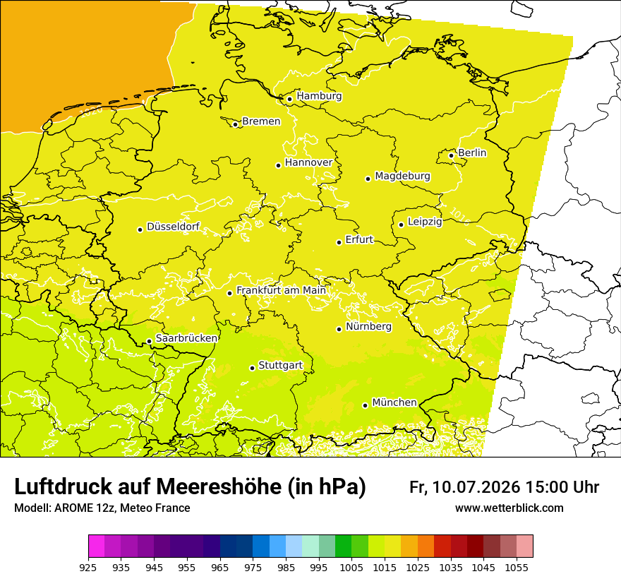 Modellkarte AROME – pmsl – deutschland