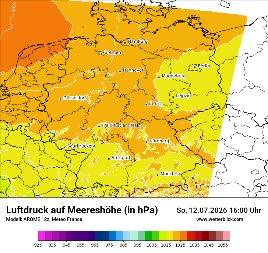 Modellkarte AROME – pmsl – deutschland