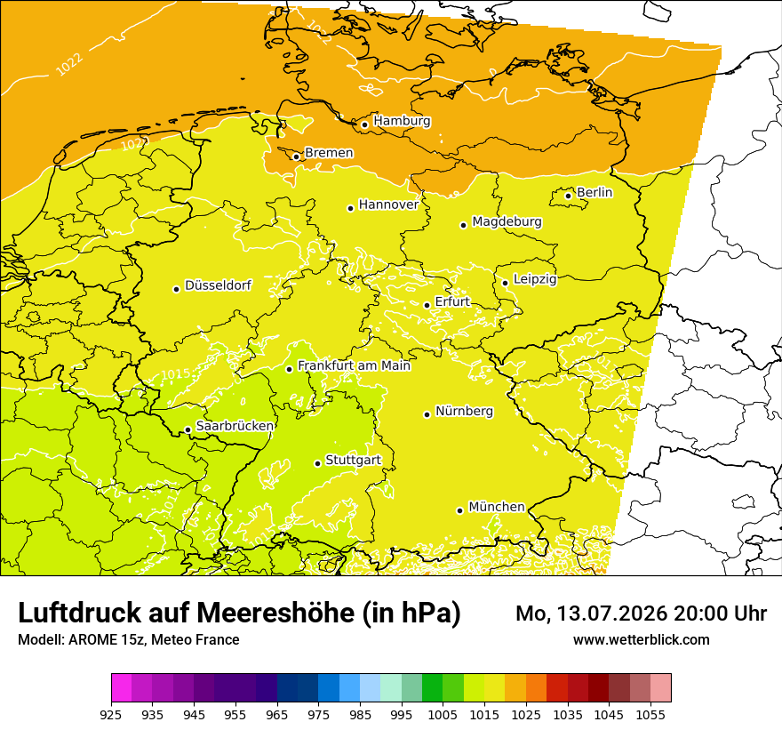 Modellkarte AROME – pmsl – deutschland