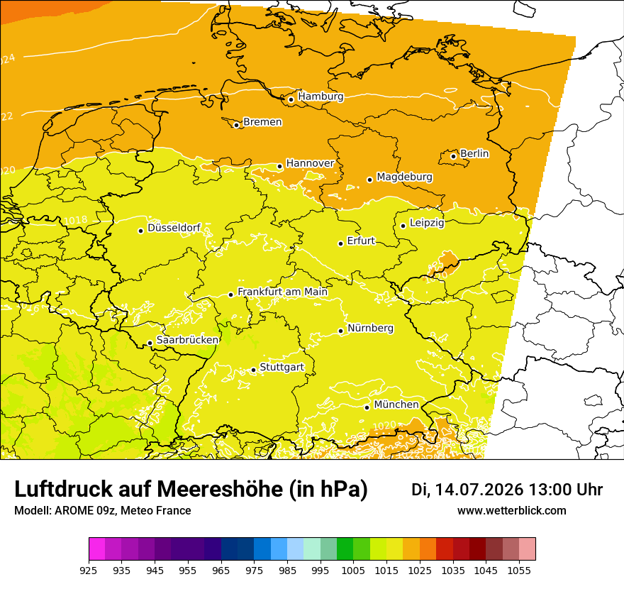 Modellkarte AROME – pmsl – deutschland