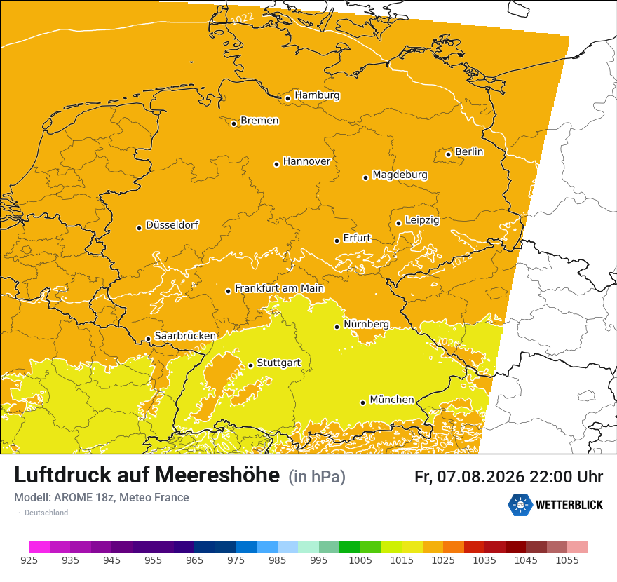 Modellkarte AROME – pmsl – deutschland