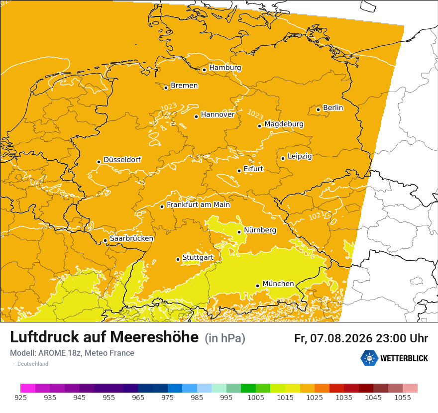 Modellkarte AROME – pmsl – deutschland