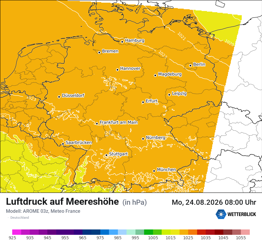 Modellkarte AROME – pmsl – deutschland