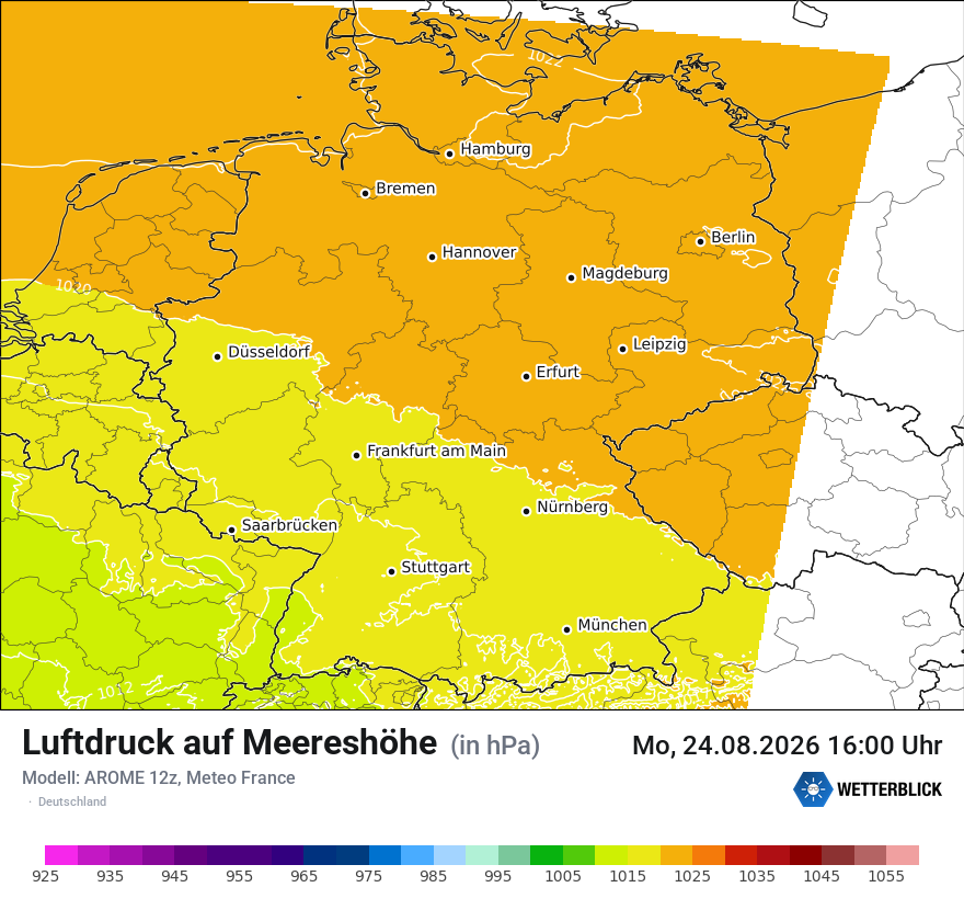Modellkarte AROME – pmsl – deutschland