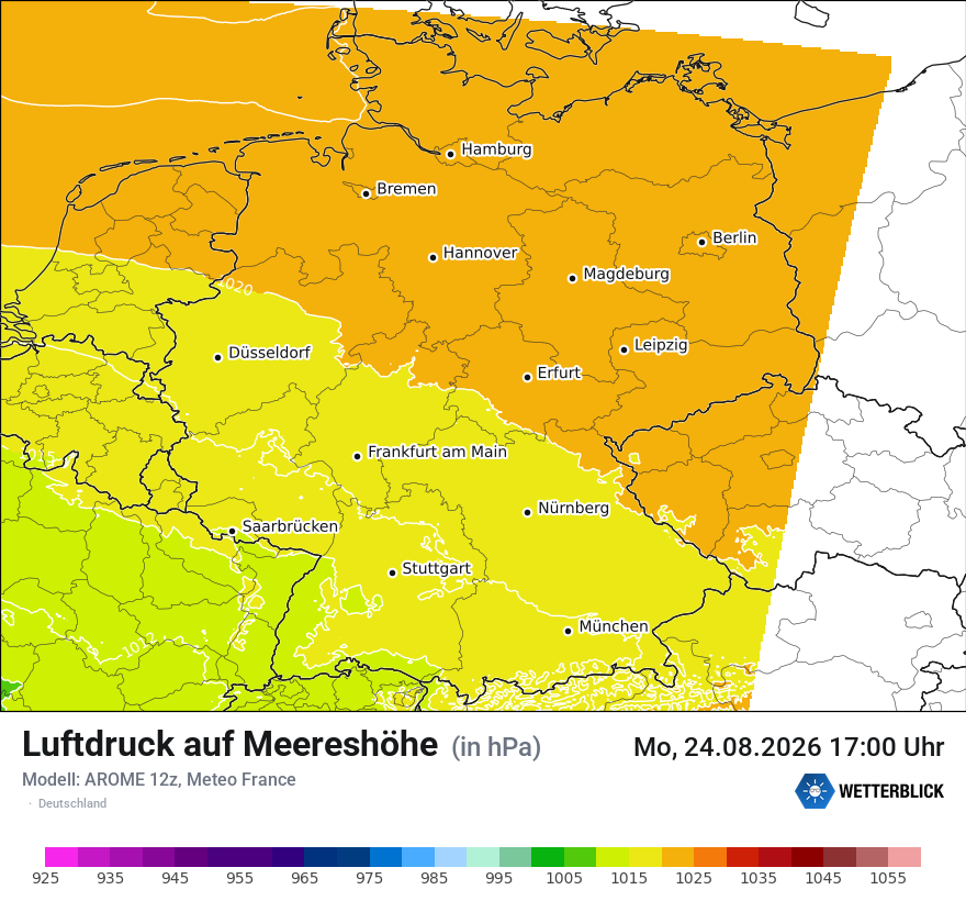 Modellkarte AROME – pmsl – deutschland