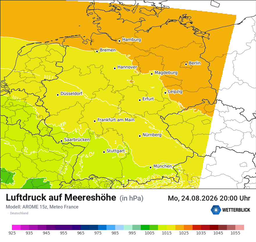 Modellkarte AROME – pmsl – deutschland