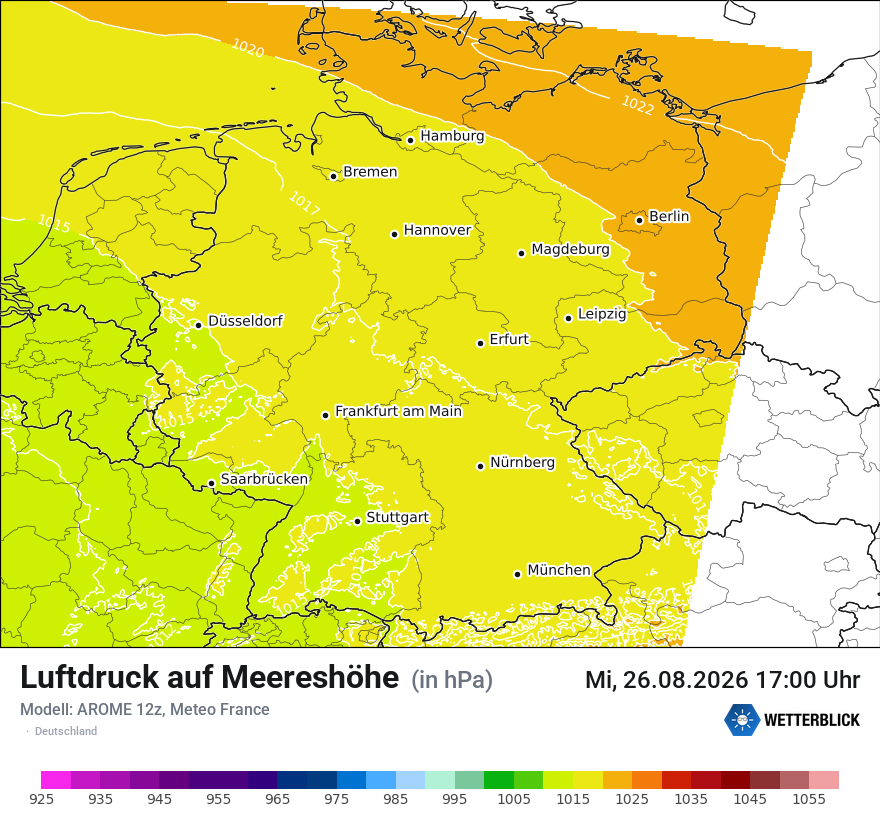 Modellkarte AROME – pmsl – deutschland