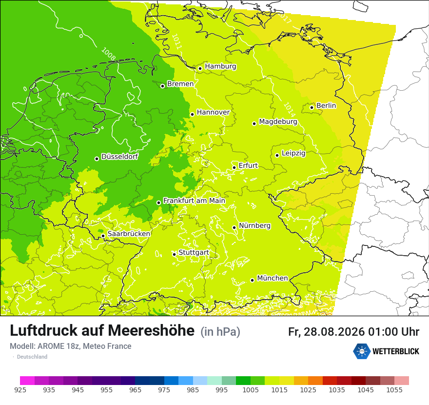Modellkarte AROME – pmsl – deutschland