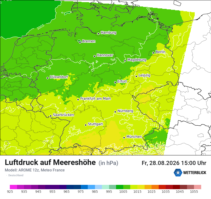 Modellkarte AROME – pmsl – deutschland