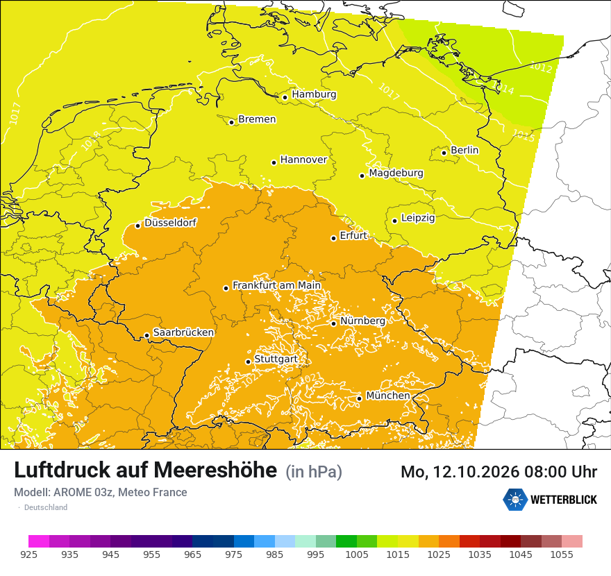 Modellkarte AROME – pmsl – deutschland