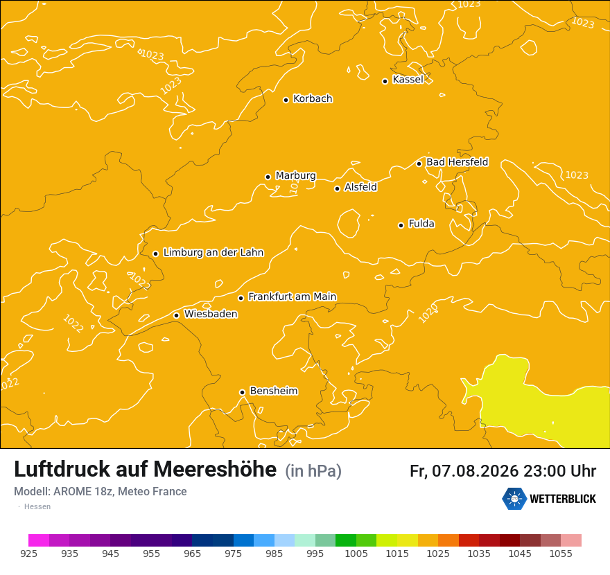 Modellkarte AROME – pmsl – he