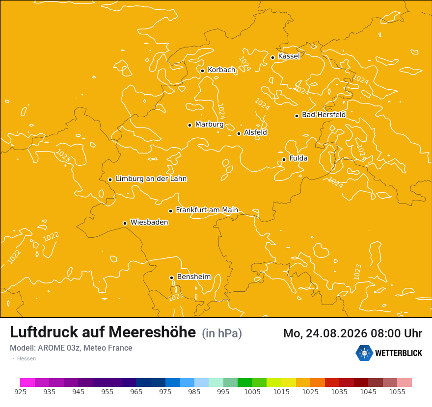 Modellkarte AROME – pmsl – he