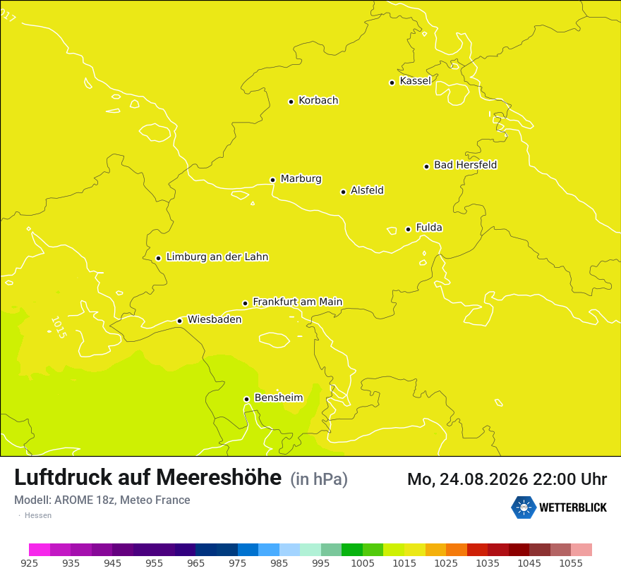 Modellkarte AROME – pmsl – he