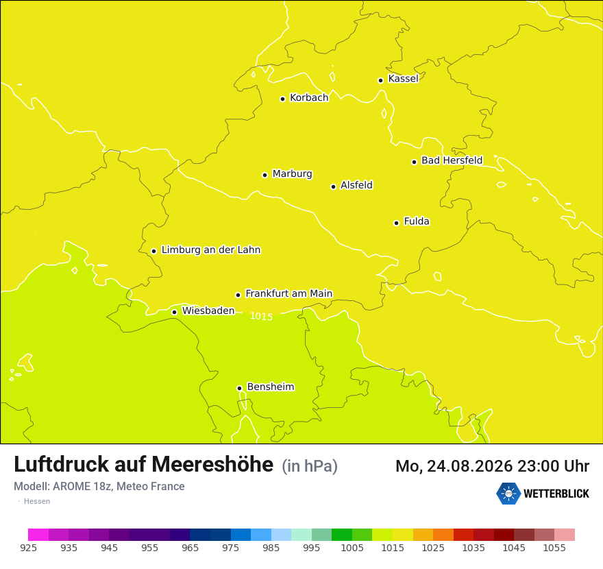 Modellkarte AROME – pmsl – he