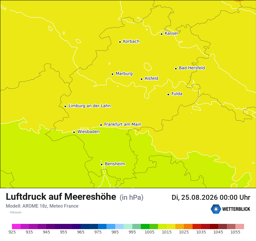 Modellkarte AROME – pmsl – he