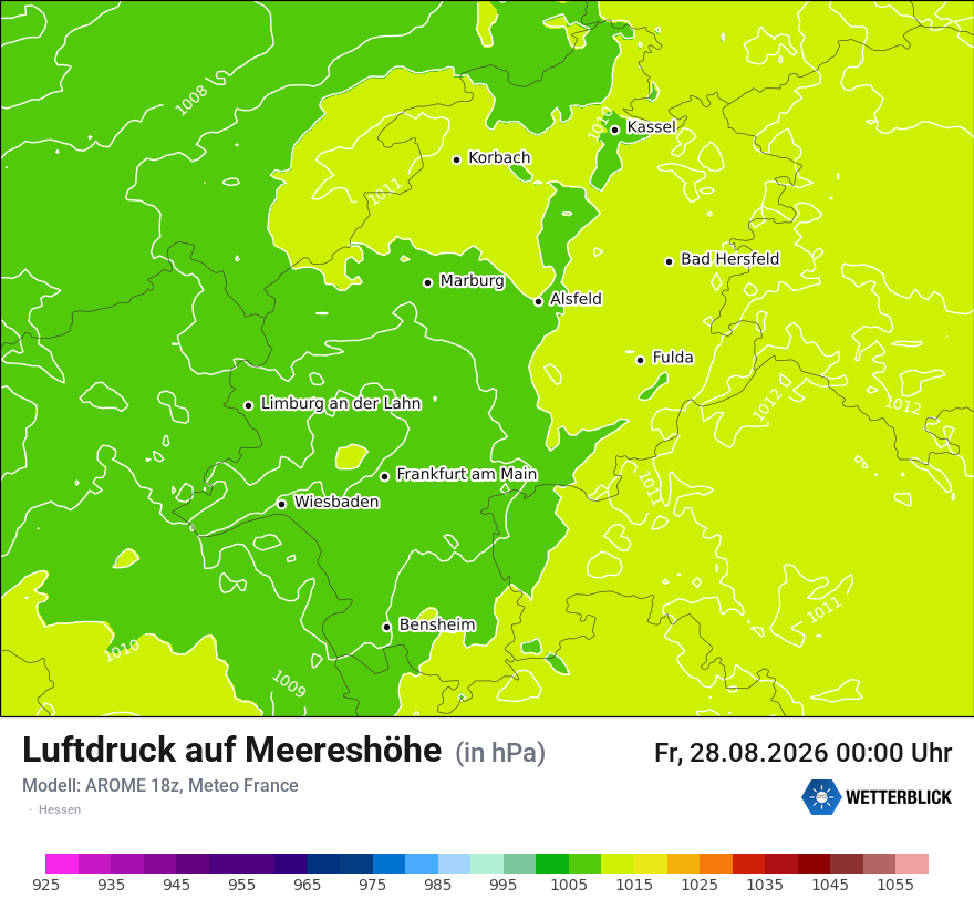 Modellkarte AROME – pmsl – he