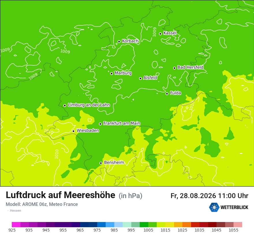 Modellkarte AROME – pmsl – he