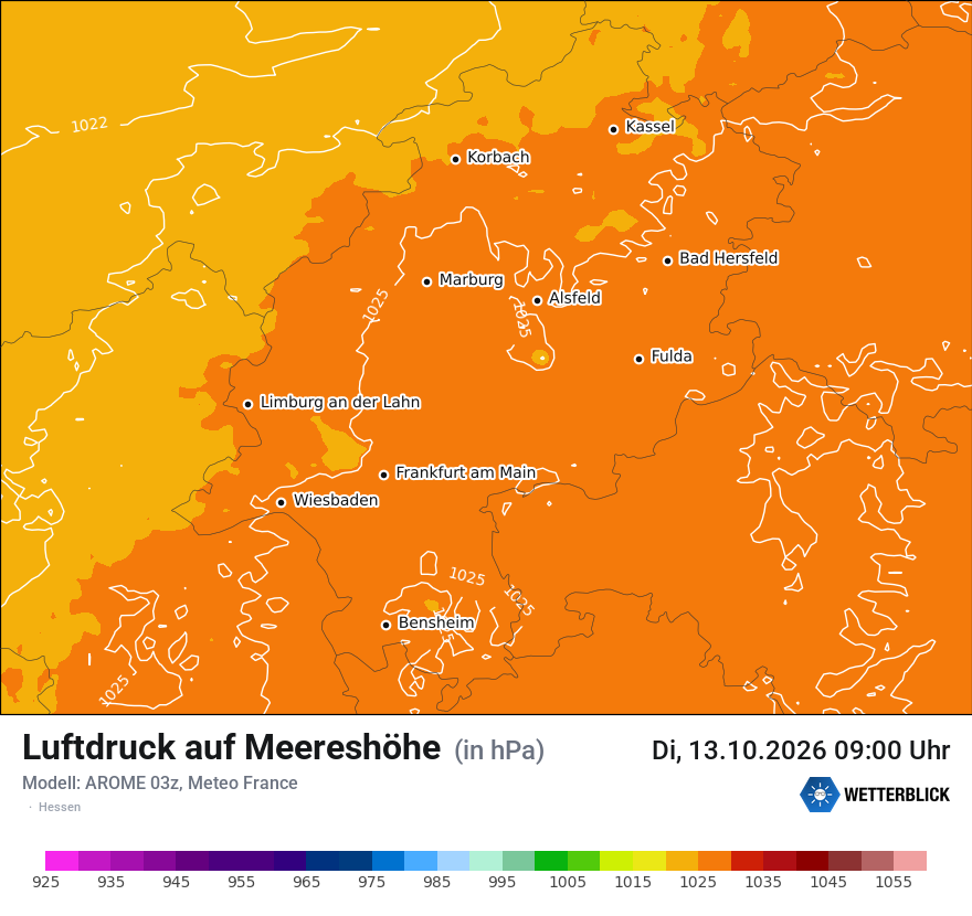 Modellkarte AROME – pmsl – he