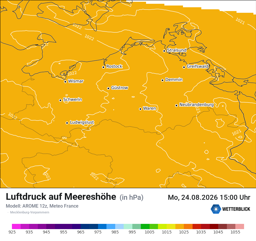 Modellkarte AROME – pmsl – mv