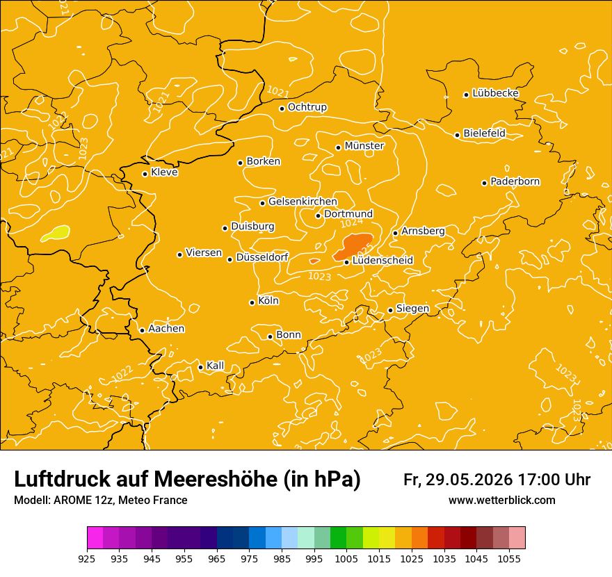 Modellkarte AROME – pmsl – nrw