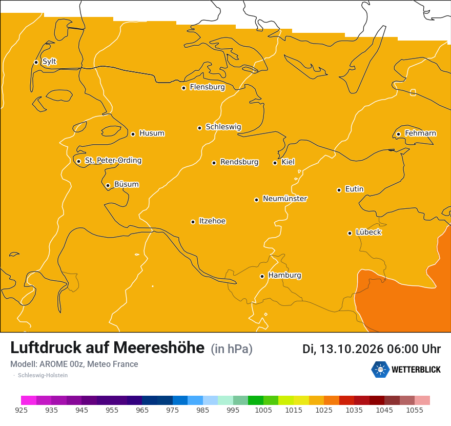Modellkarte AROME – pmsl – sh