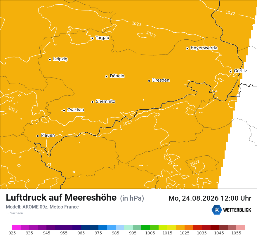 Modellkarte AROME – pmsl – sn