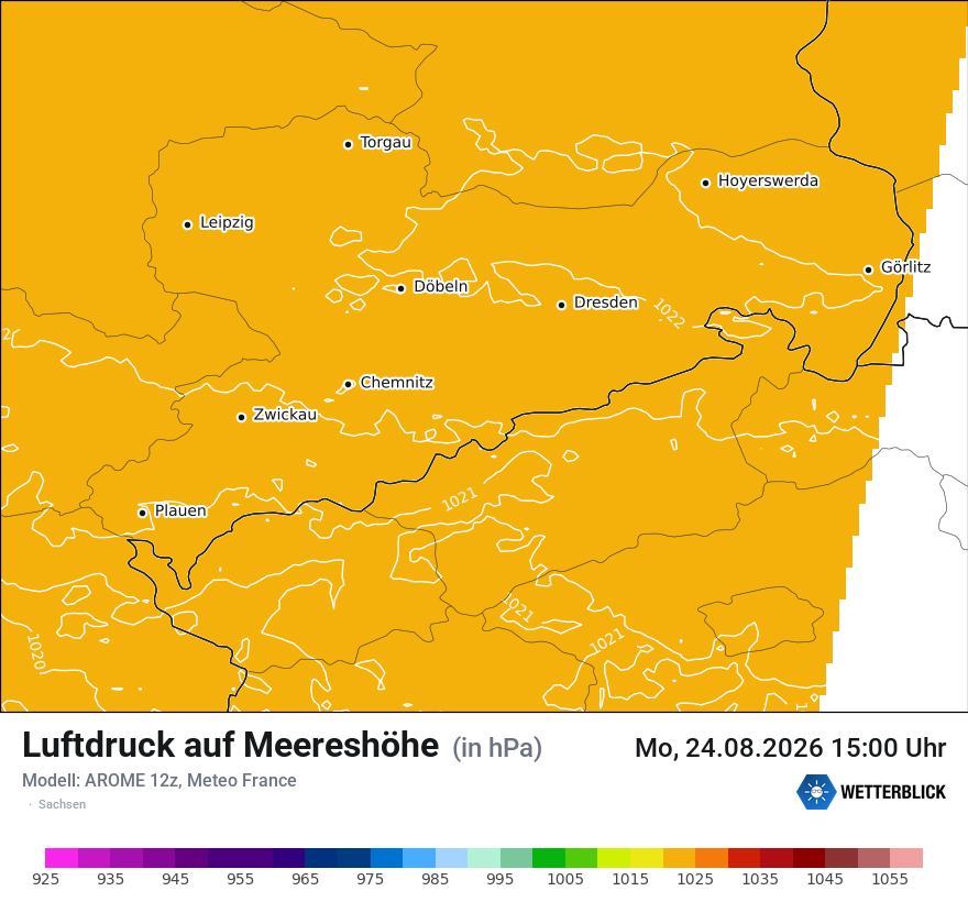 Modellkarte AROME – pmsl – sn