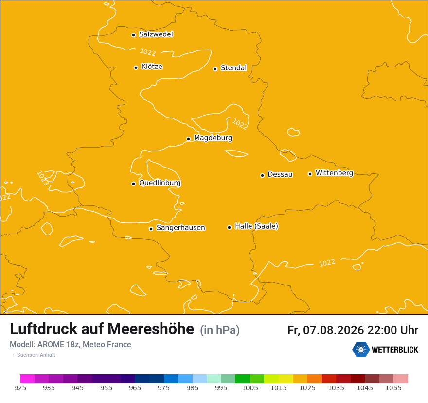 Modellkarte AROME – pmsl – st