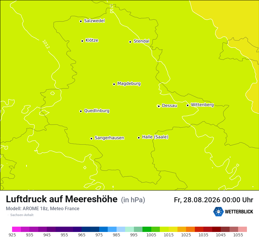 Modellkarte AROME – pmsl – st