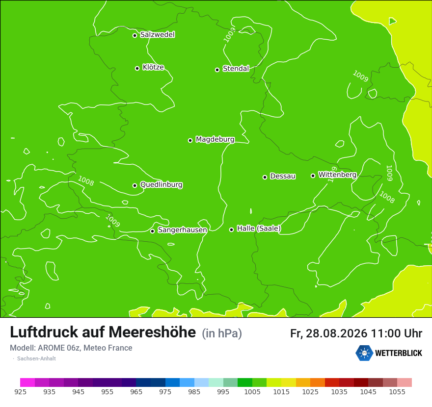 Modellkarte AROME – pmsl – st
