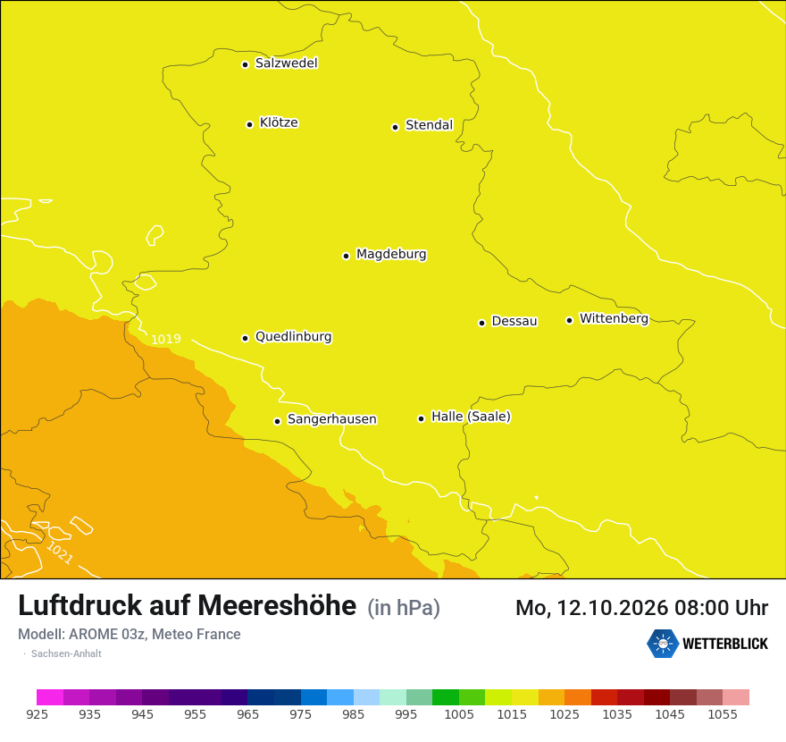 Modellkarte AROME – pmsl – st