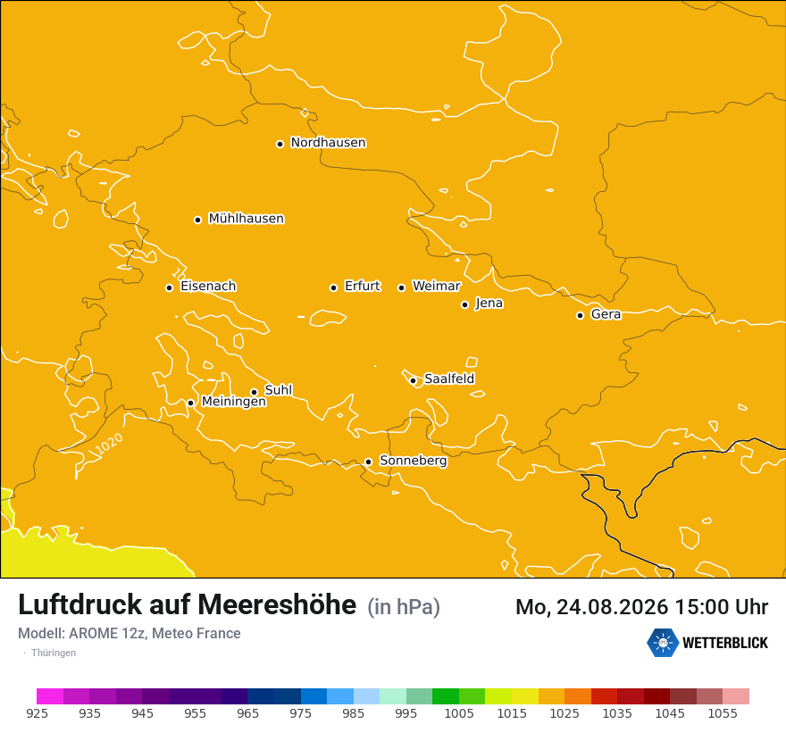 Modellkarte AROME – pmsl – th