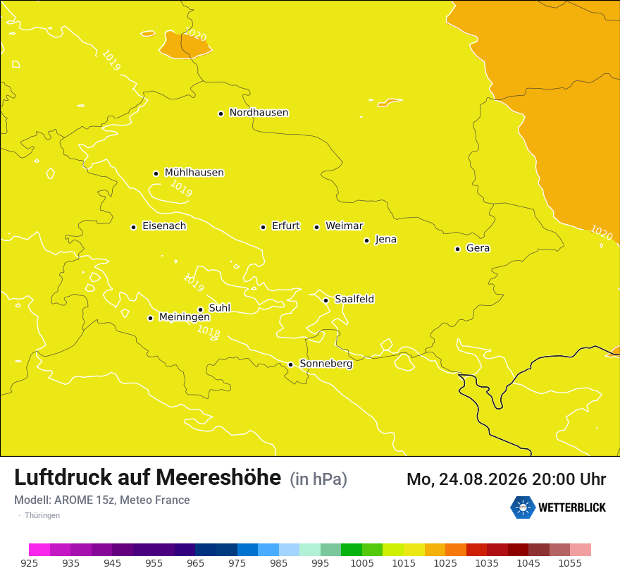 Modellkarte AROME – pmsl – th