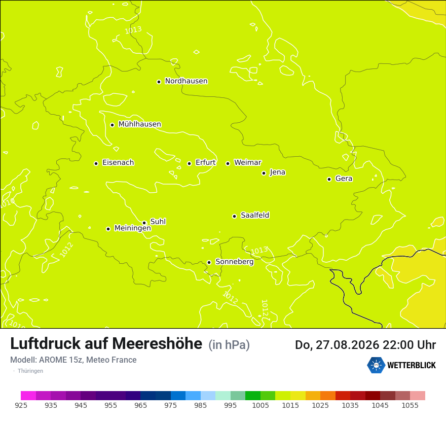 Modellkarte AROME – pmsl – th